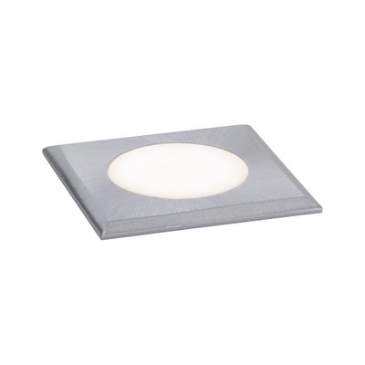 Quadratischer LED-Einbaustrahler aus gebürstetem Aluminium in Silber für moderne Innenbeleuchtung