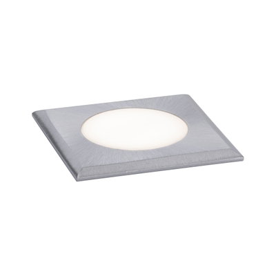 Spot encastré LED carré en aluminium brossé argenté pour un éclairage intérieur moderne