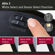 LED Panel Abia 2 White Select Twilight-controlled motion detector (HF) angular 300x300mm 14W 900lm 2700 - 4000K Black