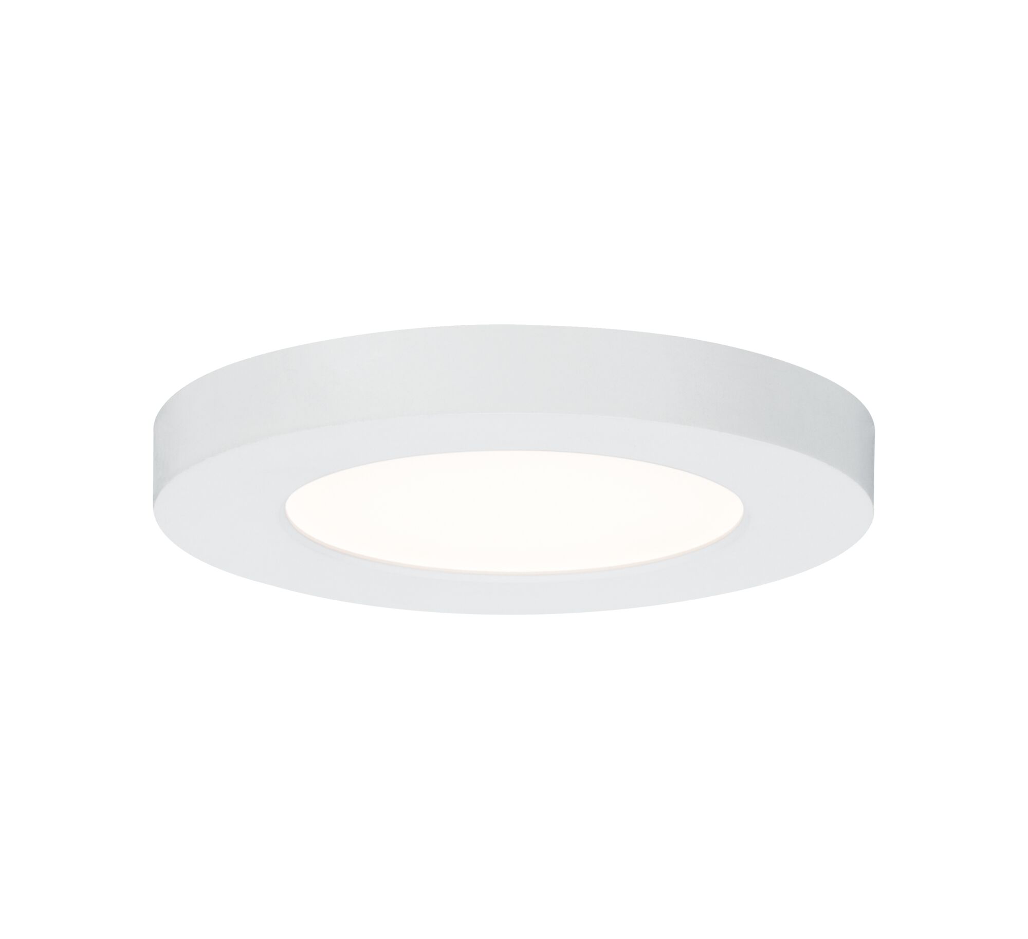 Round white LED ceiling panel with matte frame for energy-efficient room lighting