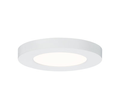 Round white LED ceiling panel with matte frame for energy-efficient room lighting
