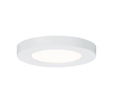 Round white LED ceiling panel with matte frame for energy-efficient room lighting