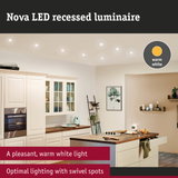 Nova LED recessed lights in warm white with swivel spots for optimal kitchen lighting