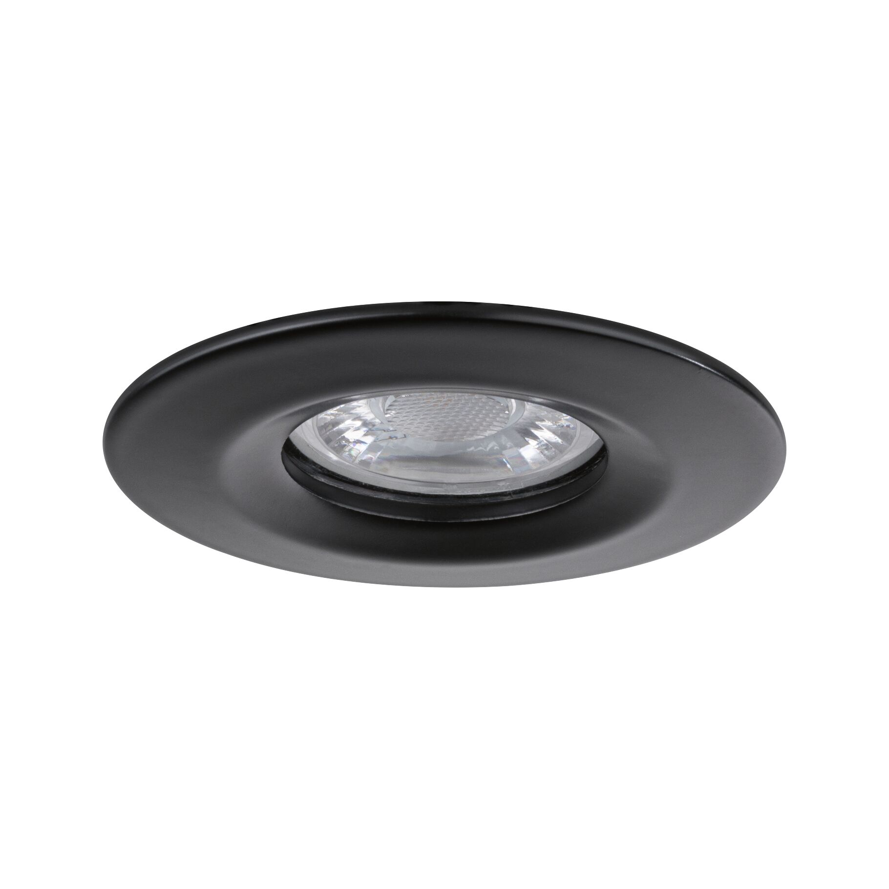 Round black metal LED recessed spotlight housing for modern ceiling lighting
