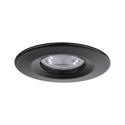 Round black metal LED recessed spotlight housing for modern ceiling lighting