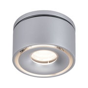 Runder Deckenstrahler aus silbernem Aluminium mit LED-Licht für moderne Innenbeleuchtung