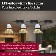 LED-inbouwlamp Nova Smart in goud met witte behuizing voor intelligente verlichting