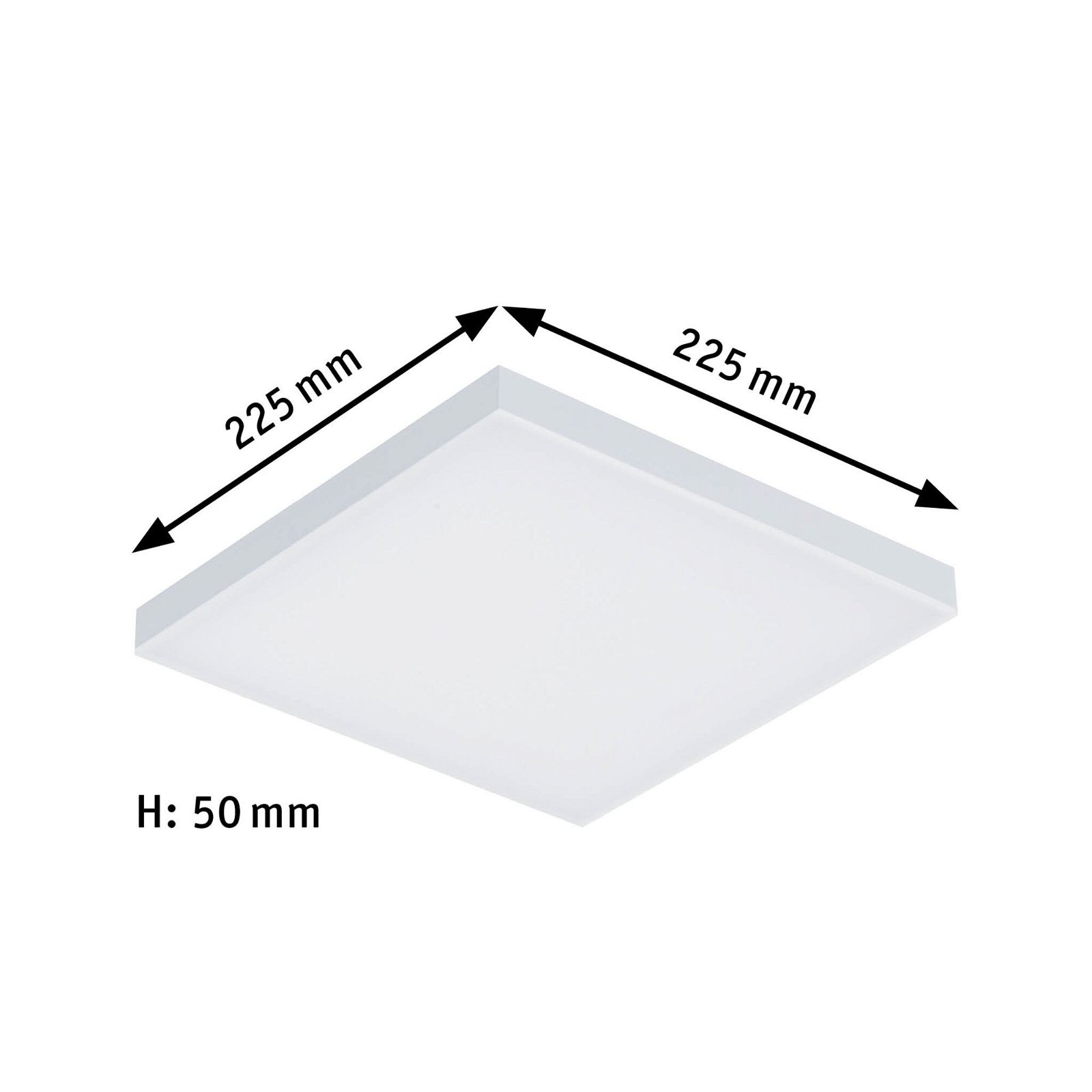 LED Panel 3-Step-Dim Velora square 225x225mm 12W 1200lm 3000K Matt white dimmable