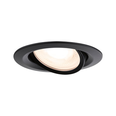 Black metal recessed spotlight with adjustable LED light for versatile room lighting