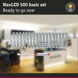 MaxLED 500 LED strip with warm white light and power supply for easy home lighting