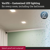 VariFit white LED ceiling lights, splash-proof and rustproof, perfect for bathroom and room lighting