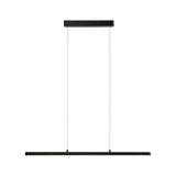 Black metal LED pendant light with slim design for modern interior lighting