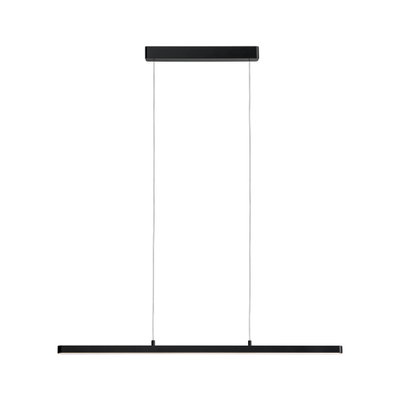 Black metal LED pendant light with slim design and dimmable feature for modern interior lighting