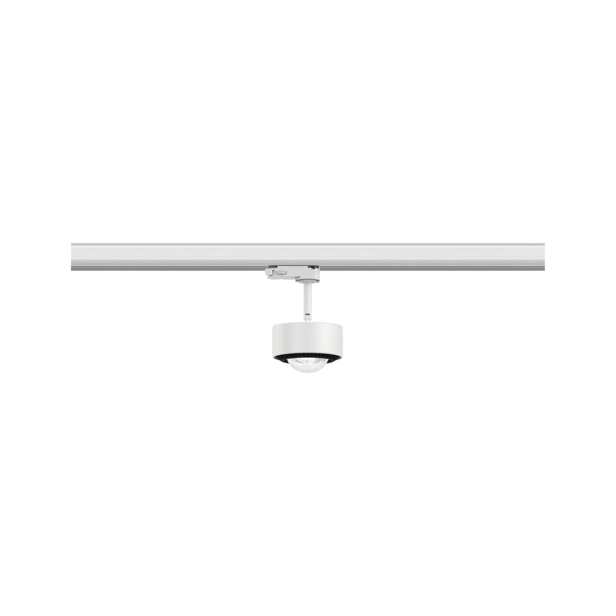 White metal LED spotlight on track system for flexible indoor lighting solutions