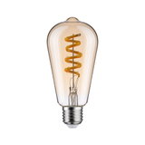 Vintage LED bulb with spiral filament and clear glass for decorative lighting and warm ambiance