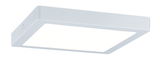 Rectangular white LED ceiling light made of plastic with even light distribution