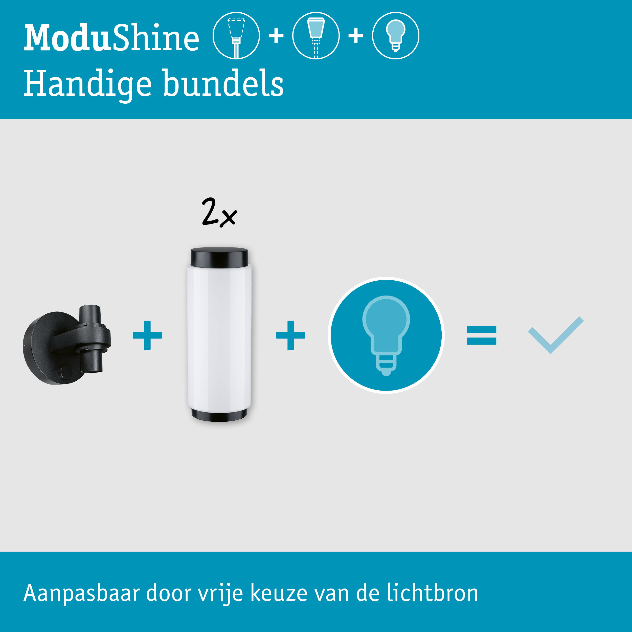 Set ModuShine Wandbevestiging 2x Selaro zonder sensor Antraciet