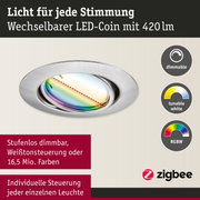 LED-Einbaustrahler aus gebürstetem Aluminium mit dimmbarer, tunbarer und RGBW-Farbsteuerung