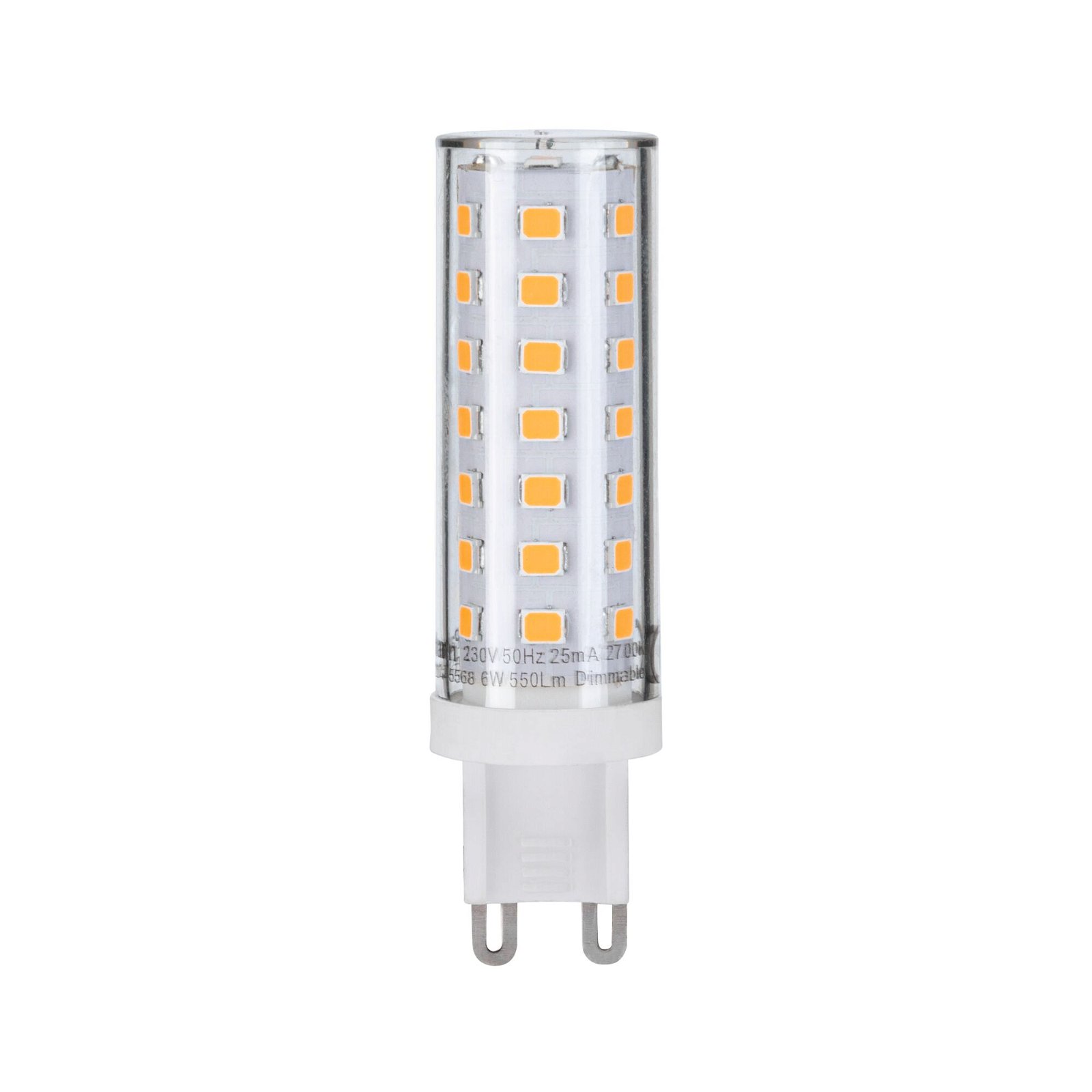 230 V Standard LED Pin base G9 1 pack 550lm 6W 2700K dimmable Clear