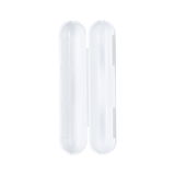 Weißes Kunststoff-Etui mit Klappmechanismus, länglich und schmal, für kleine Gegenstände geeignet