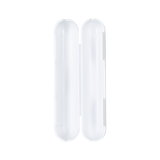 White plastic clamshell case, slim and elongated, suitable for storing small items securely