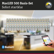 MaxLED 500 Basis-Set mit flexiblen LED-Streifen und Bluetooth-Steuerung für einstellbares weißes Licht