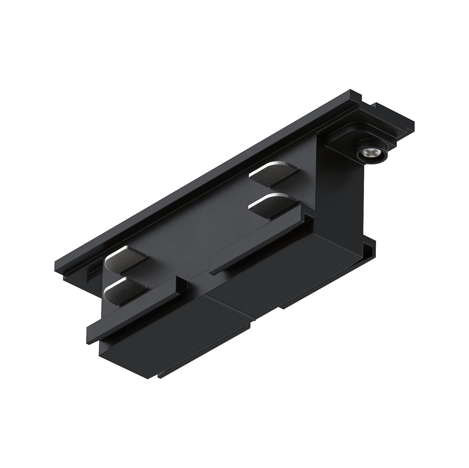 Pièce adaptatrice noire en plastique avec vis pour systèmes de rails d'éclairage