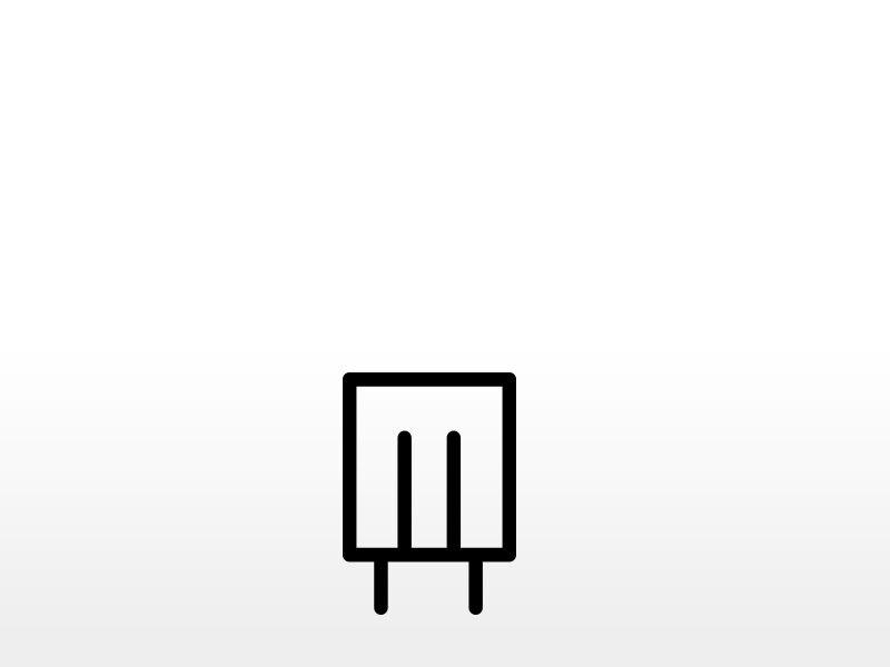 Icône représentant une ampoule à culot G9, symbole noir minimaliste sur fond blanc