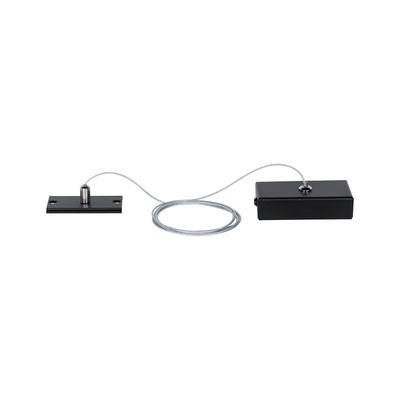 Schwarzes Metall-Seil mit rechteckigen Befestigungsteilen für LED-Lichtsysteme, modernes Design