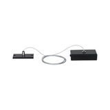 Black metal cable with rectangular mounting parts for LED lighting systems, modern design