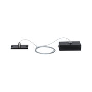 Câble métallique noir avec pièces de fixation rectangulaires pour systèmes d'éclairage LED, design moderne