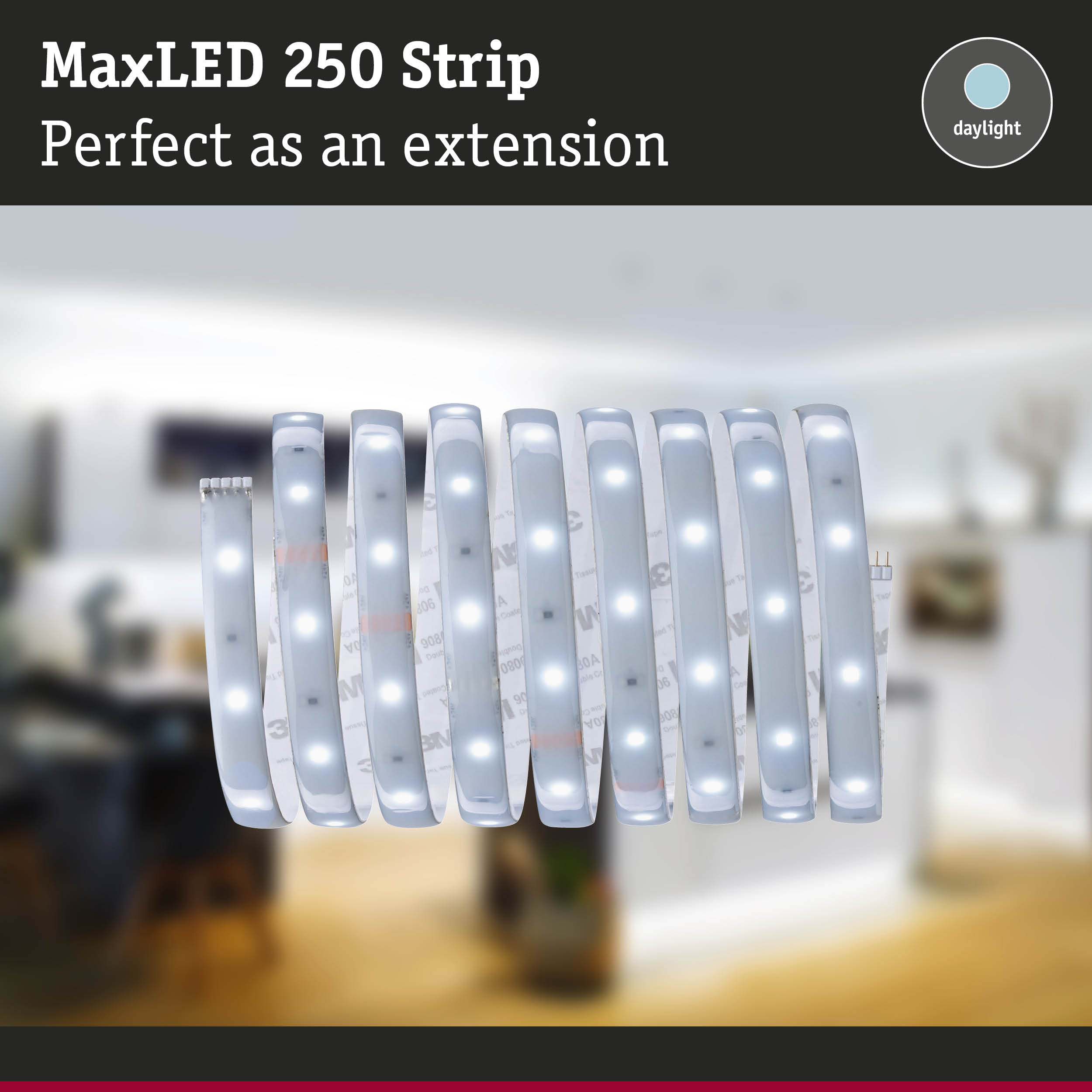 MaxLED 250 Strip flexible white LED light strip with daylight colour for home lighting