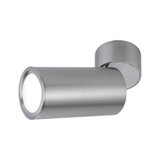 Moderne LED-væglampe i børstet sølvfarvet aluminium til fokuseret accentbelysning