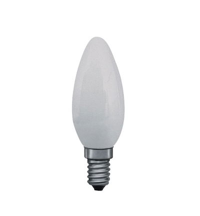 Ampoule LED bougie blanche mate avec culot E14 en verre pour éclairage économique