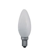 Matte white LED candle bulb with E14 base made of glass for energy-saving lighting