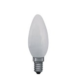 Ampoule LED bougie blanche mate avec culot E14 en verre pour éclairage économique