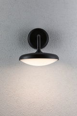 Zwarte metalen wandlamp met witte diffuser, moderne LED-verlichting voor binnen