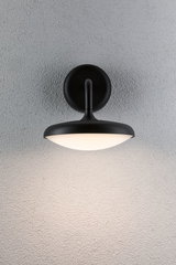 Schwarze Wandlampe aus Metall mit weißem Diffusor, moderne LED-Beleuchtung für Innenräume