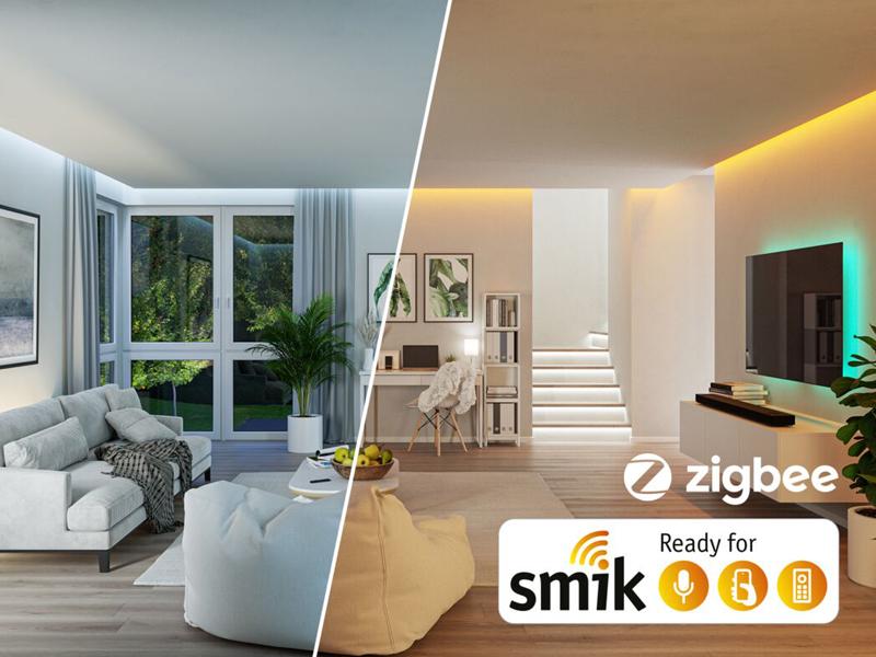 Smart Home ZigBee Smik Möglichkeiten ZigBee Wohnzimmer mit Smik