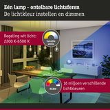 Eetkamer met dimbare hanglamp instelbaar van warm tot koel wit en 16 miljoen RGBW-kleuren