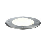 Rundes LED-Einbauleuchte aus gebürstetem Edelstahl mit weißem Diffusor für Außenbeleuchtung