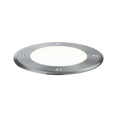 Rundes LED-Einbauleuchte aus gebürstetem Edelstahl mit weißem Diffusor für Außenbeleuchtung