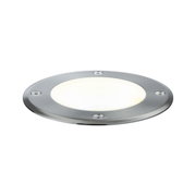 Rundes LED-Einbauleuchte aus gebürstetem Edelstahl mit weißem Diffusor für Außenbeleuchtung