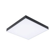 Plafonnier LED carré noir avec diffuseur blanc en plastique pour éclairage intérieur moderne
