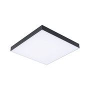 Plafonnier LED carré noir avec diffuseur blanc en plastique pour éclairage intérieur moderne