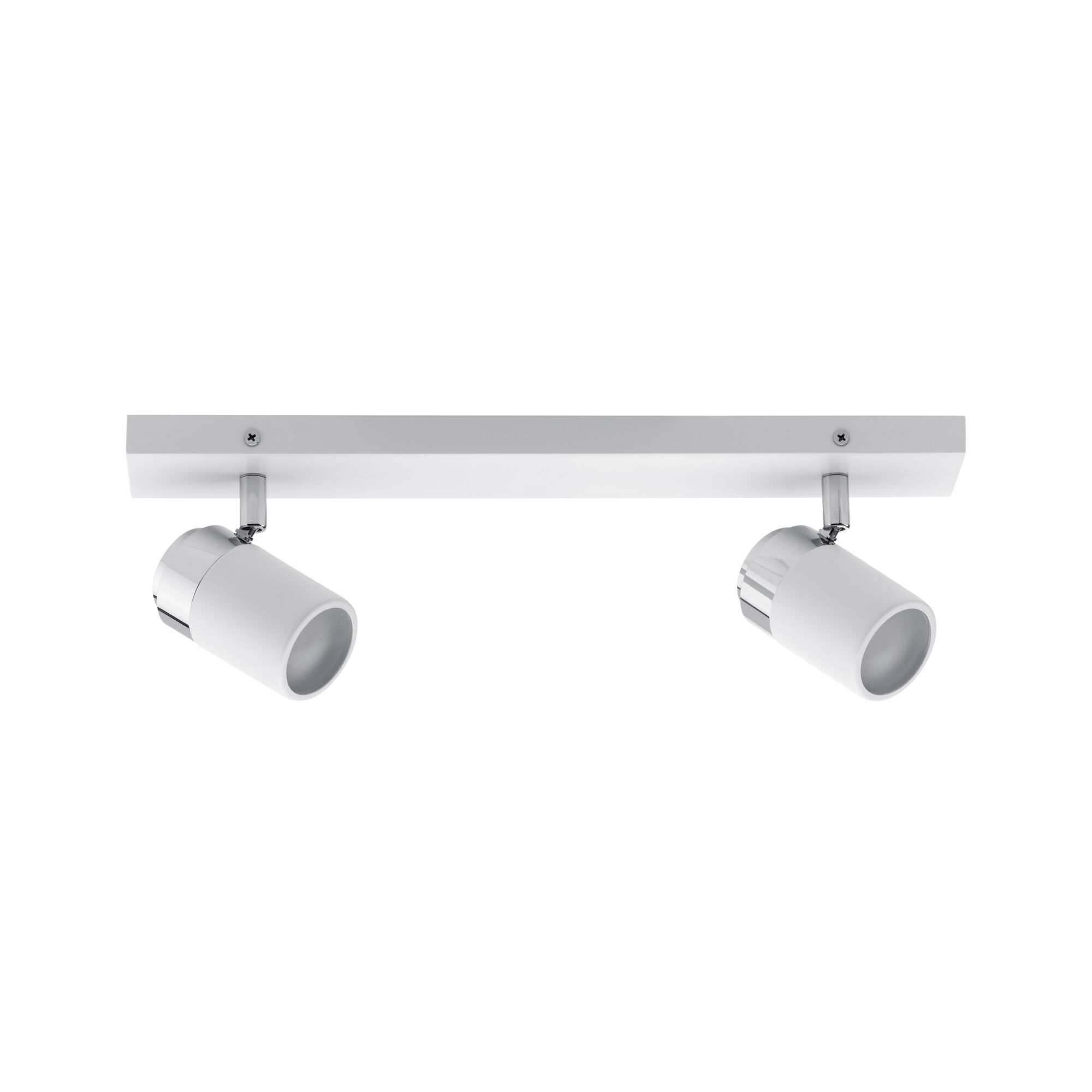 Spotlight Zyli IP44 GU10 230V max. 2x10W gradable Blanc/Chrome Spot de plafond blanc moderne avec deux têtes réglables en métal pour éclairage d'accentuation
