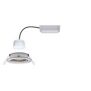 White LED recessed spotlight with aluminium housing and black cable for modern indoor lighting