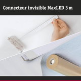 Connecteur invisible MaxLED 3 m blanc pour bandes LED, installation murale et plafond