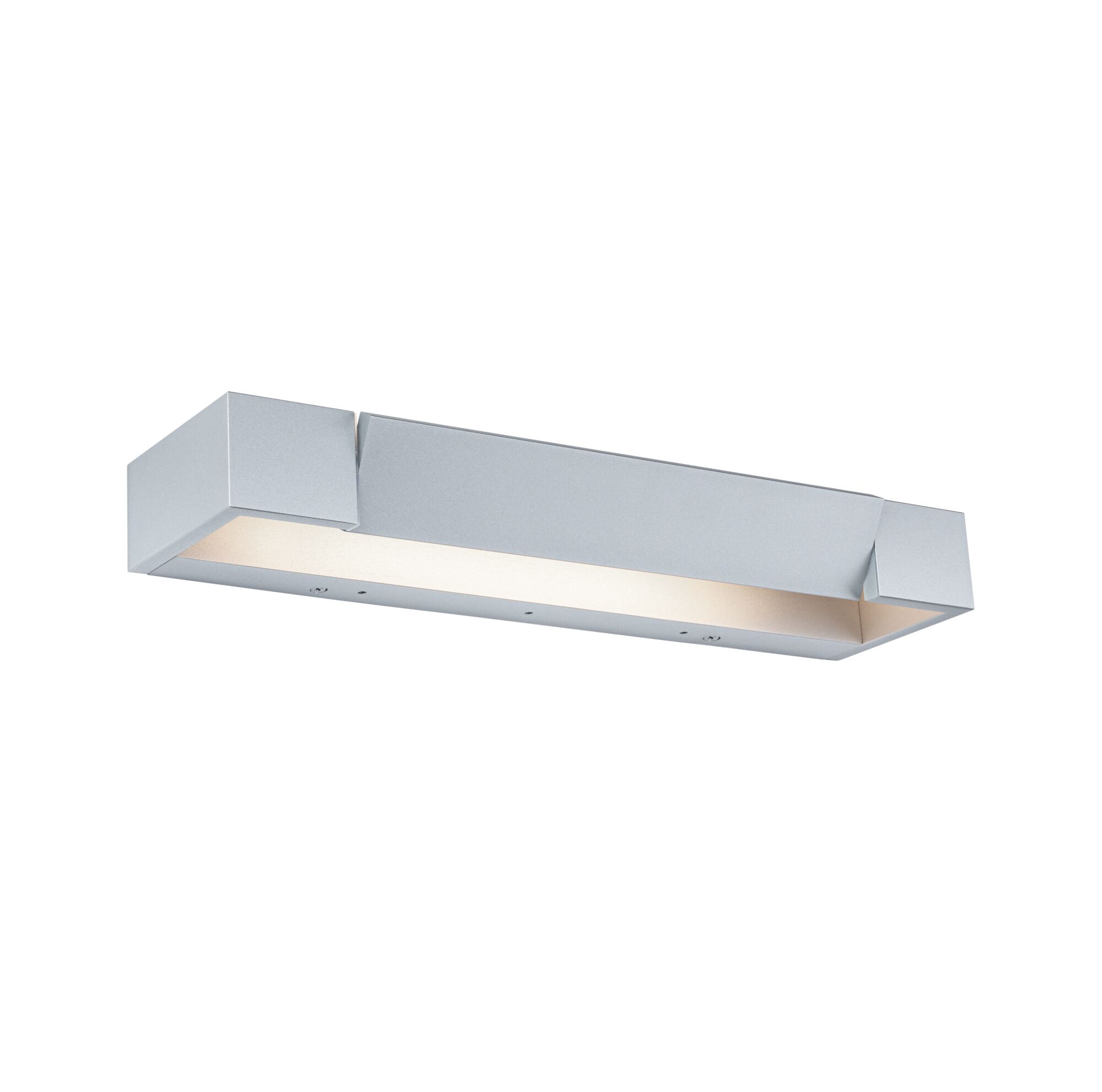 Moderne LED-Wandleuchte aus silbernem Aluminium mit warmweißem Licht für Wohnräume