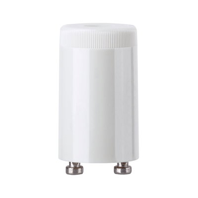 White GU10 lamp holder made of plastic with metal contacts for LED and halogen bulbs